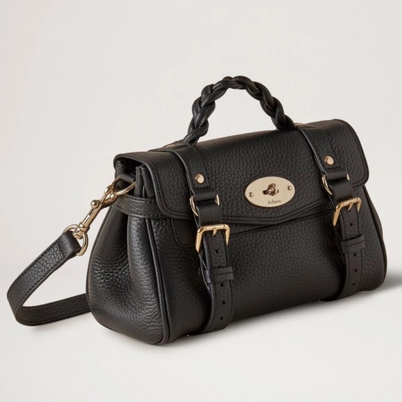 Mulberry 'Mini Alexa' in Black Heavy Grain Leather Bag - MSRP $1345 - BNWT - Picture 3 of 6